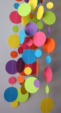 Regenbogen-Papier-Girlande Geburtstag von TransparentEsDecor