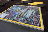 Signalétique du chantier Fives Cail, ancien site industriel de 25 hectares au cœur de la ville de Lille (59). En collaboration avec Lucie Colin