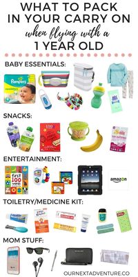 What to pack in your carry on when your baby's not quite a baby anymore, but not quite yet a toddler. // Carry On Packing | Family Travel | Travel with Kids | Flying with 1 Year Old