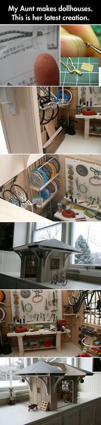 Amazingly detailed miniature bike shop�c