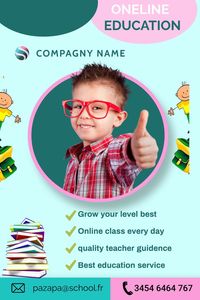 an example of a poster on the online school representing your company