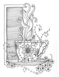 Coffee cup coloring page