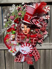 #etsyshop #Christmas #MannequinHead #Design #Luxury #ChristmasDesign #HolidayDesignerCreation #CommercialChristmas #Collectors #display #Peppermint #Candyland #art #jewels #Farrisilk