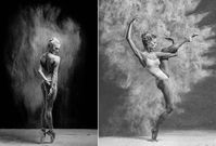 13 retratos de bailarinas em meio a farinha branca #farinha #retrato #bailarina