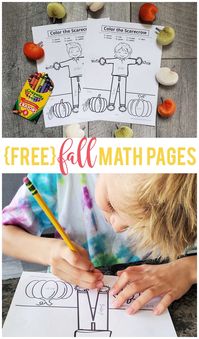 {FREE} Fall Scarecrow Math Coloring Pages - Sunshine and Munchkins