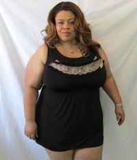 NWT Tru to You by Cacique Black Lace Trim 2-Piece Cami and Shorts Pajama Set Size 22/24 Polyester and spandex Top: Width 22"/Length 30" Shorts: width 22" #Plussize