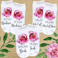 Cosy floral socks for the Bride and her crew! -Joy & Chaos