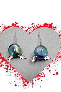 Short Dangle Earring Blue Purple Fluorite Bead With 2 Silver - Etsy Israel