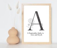 Personalised Baby Birth Flower Poster - DIGITAL DOWNLOAD - Artwork to celebrate child's birthday month