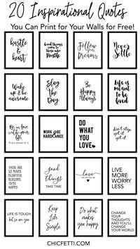 20 Inspirational Quotes You Can Print for Your Walls for Free! - Chicfetti