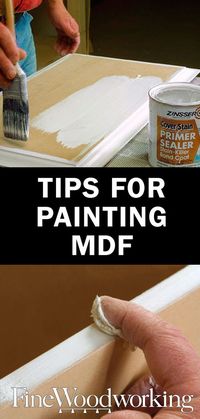 Tips for Painting MDF Seal the edges with drywall putty to ensure a consistent coat when painting medium density fiberboard