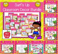 Check out my Surf's Up Classroom Décor bundle features all you need to have a fresh new look for your classroom this fall! Check out the preview for a quick look at this colorful theme.   495 pages   My Surf's Up Classroom Décor Bundle features my ENTIRE Surf's Up collection including several editable features!