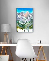Mount Whitney Art Print Watercolor Landscape Painting | Etsy