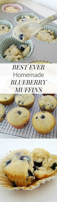 These best ever homemade blueberry muffins are made from scratch. A deliciously moist muffin recipe your family will love.