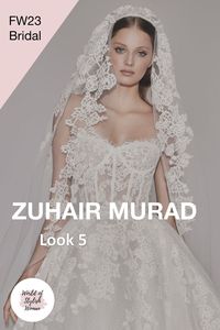 Stunning Embroidered Strapless A-Line Princess Wedding Dress / Wedding Gown with a Train. This wedding dress is from the Fall 2023 Bridal Collection by Zuhair Murad.