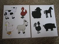 Farm Animal Silhouette Matching Gamen. use with Click Clack Moo book.