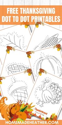 Free Thanksgiving Dot to Dot Printables