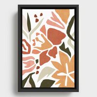 Colorful abstract florals Framed Canvas