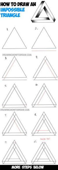 Learn How to Draw an Impossible Triangle - Simple Steps Drawing Lesson