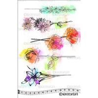 Katzelkraft FLEURS Red Rubber Unmounted Stamp KTZ134
