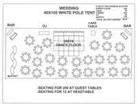 Wedding 40x100 White Pole Tent A