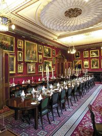The Coffee Room in The Garrick Club, London. The Garrick Club was founded in 1831 and named after the 18th century actor David Garrick, a Gentleman's club and one of the coolest