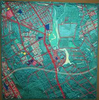 map art quilt of Wilanow (Warsaw) by Anna Sławińska