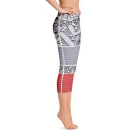 Capri Yoga Leggings Woman (All-Over Print Capri Leggings - White - right) workout leggings printed, aloyoga leggings, yoga leggings #leggingslove #yogafashion #fitnessfashion, dried orange slices, yule decorations, scandinavian christmas