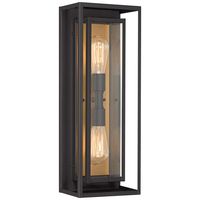 Possini Euro Metropolis 22" High Black and Gold Outdoor Wall Light - #180K1 | Lamps Plus
