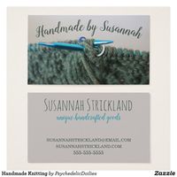 Customizable business cards for knitters and crafters. #zazzle #smallbusiness #knitters #handmade #businesscards