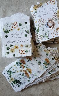 Wedding stationery suite with on the day menus, ceremony and welcome booklets