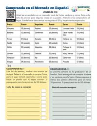 Practice the questions and expressions you need to shop at a market in Spanish using the vocabulary for fruits, vegetables and meat. Practica las preguntas y expresiones necesarias para comprar en el mercado en español.