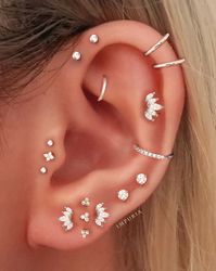 Marquise Helix Earring Cartilage Stud Conch Piercing Tragus - Etsy