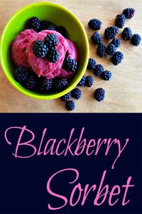 Blackberry Recipe - Blackberry Sorbet Recipe. Sweet, tart, refreshing treat made from fresh or frozen blackberries. #sorbet #blackberrysorbet #blackberryrecipe via @BooksCooksLooks