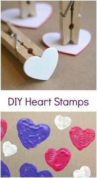 DIY Heart Stamps-Easy to make and great for preschool art projects for Valentine's Day