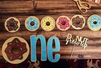 Boys Donut One High Chair Banner Donut Birthday Banner