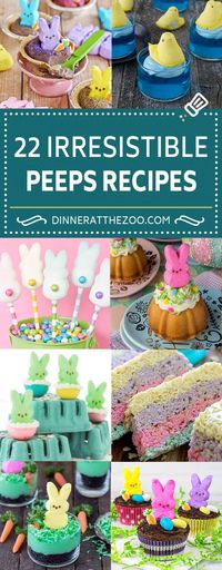 These Easter Peeps Recipes are a fun and colorful collection of treats that are perfect for spring! There's everything from peeps cupcakes to s'mores, pies and brownies!
