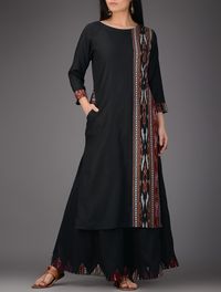 Buy Black Red Ivory Ikat Cotton Silk Kurta Women Kurtas Online at Jaypore.com