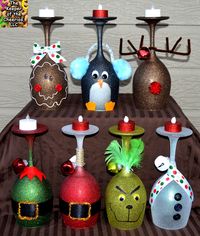 The Keeper of the Cheerios: Christmas Wine Glasses Candle Holders Expanded Line
