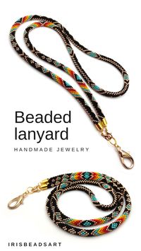 Complete your outfit with a beautiful tribal lanyard. This is perfect as a badge holder, keychain, ID card holder, and more. It’s made of Japanese seed beads of superior quality beads. The design is Native America style, and this lanyard is made for women #lanyard #beadedlanyard #lanyardforbadge