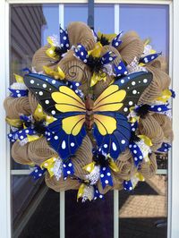 http://www.pinterest.com/alpeglowery/wreaths/ Butterfly mesh burlap wreath