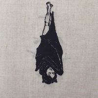 adipocere: Did you know, seeing as there are no primates native to Australia, bats are our closest animal relative? Also, Old World fruit bats (megabats) i.e. our grey-headed flying fox - the largest Australian bat, is hypothesised to be a descendant of an early primate. Hand embroidery on natural linen.