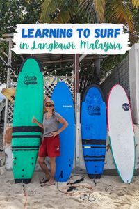 The idea of surfing in Langkawi or anywhere else in Malaysia may come as a big surprise, but there is surf and surf lessons in Langkawi! #surfing #Langkawi #travel #watersports #Malaysia