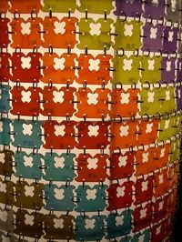 wow...this art piece made with recycled plastic bread ties took some patience!