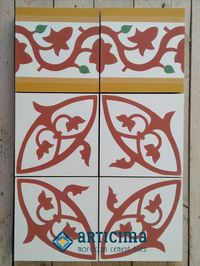 #zementfliesen #cementtiles #carreauxdeciment # Jugendstil #artnouveau #red #tiles #floral #flower