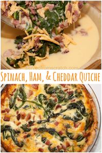 Spinach, Ham, and Cheddar Quiche - Served From Scratch