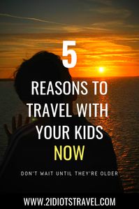 Travel with your kids right now. You only have a short amount of time to make family memories that will last a lifetime. You only get to experience traveling with a toddler for a short time. Don't miss out! Repin and visit the site to find out how and why to travel with your kids and toddlers. #travelwithkids #makememories #familytravel