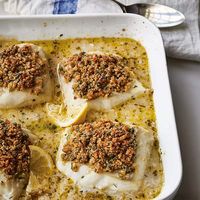 Baked Cod with Garlic & Herb Ritz Crumbs - Barefoot Contessa