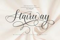 Stairway is a modern and elegant calligraphy font that comes with exquisite character changes and designed with high detail to...