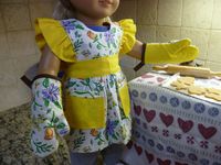 18 Inch Doll Apron and Oven Mitts Ruffle Pinafore or Half | Etsy